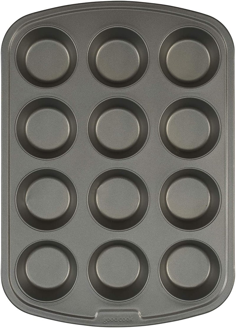 GoodCook Everyday Nonstick Steel Muffin Pan, 12 cup, Gray - Image 2